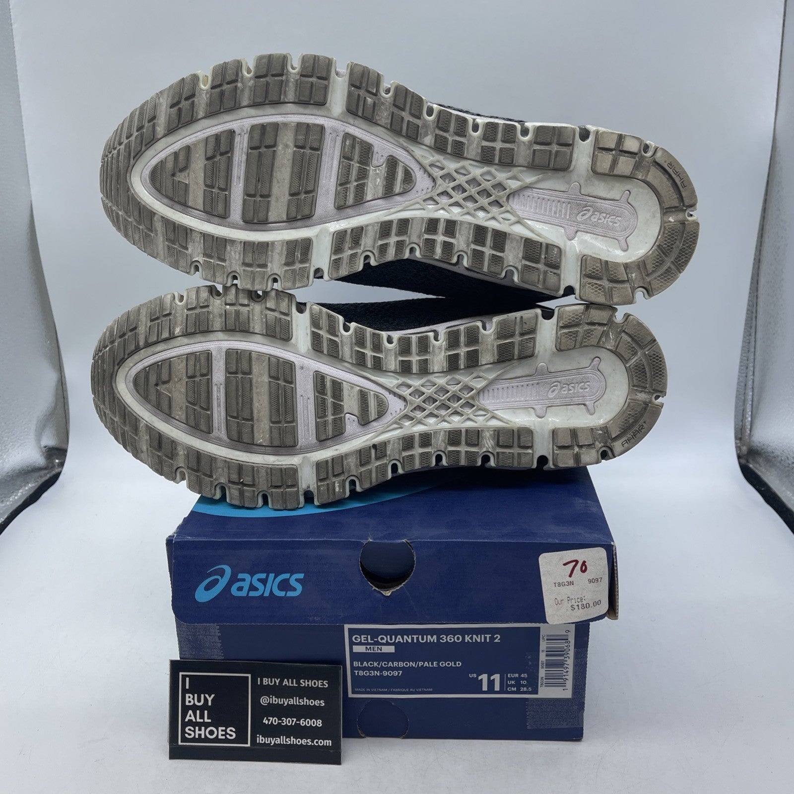 Size 11 - Asics Gel Quantum 360 Knit 2 Black (T8G3N)