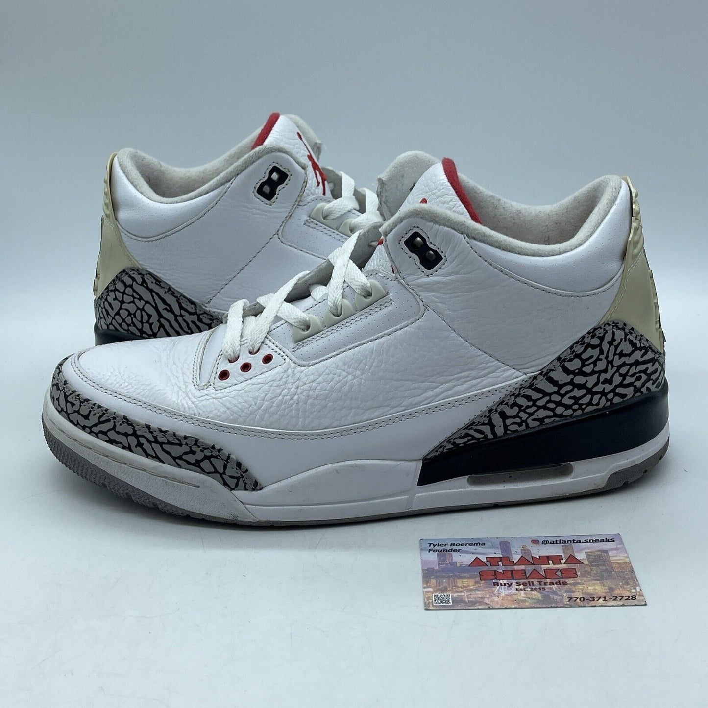 Size 12 - Jordan 3 Retro White Cement 2011 Grey Black Suede Leather (136064-105)