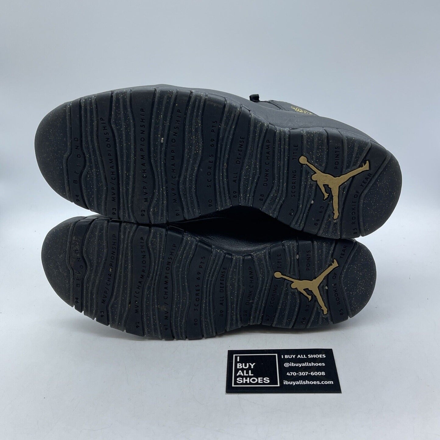 Size 9 - Air Jordan 10 Retro NYC Black Gold Leather Suede (310805-012)