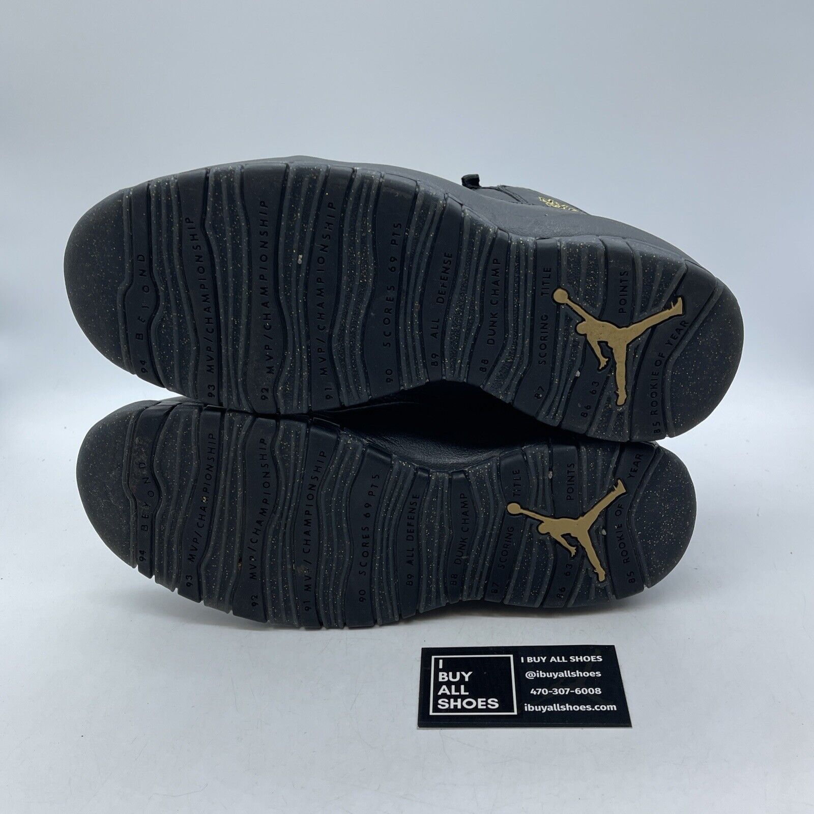 Size 9 - Air Jordan 10 Retro NYC Black Gold Leather Suede (310805-012)
