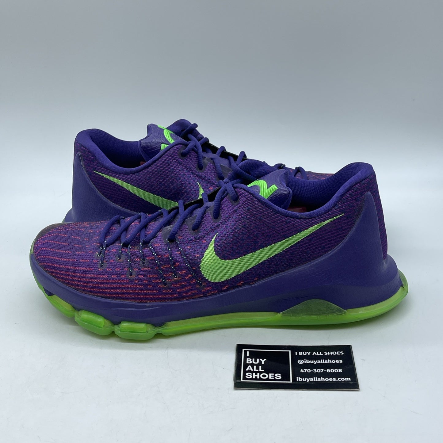 Size 12 - Nike KD 8 Suit Purple Green Suede  (749375-535)