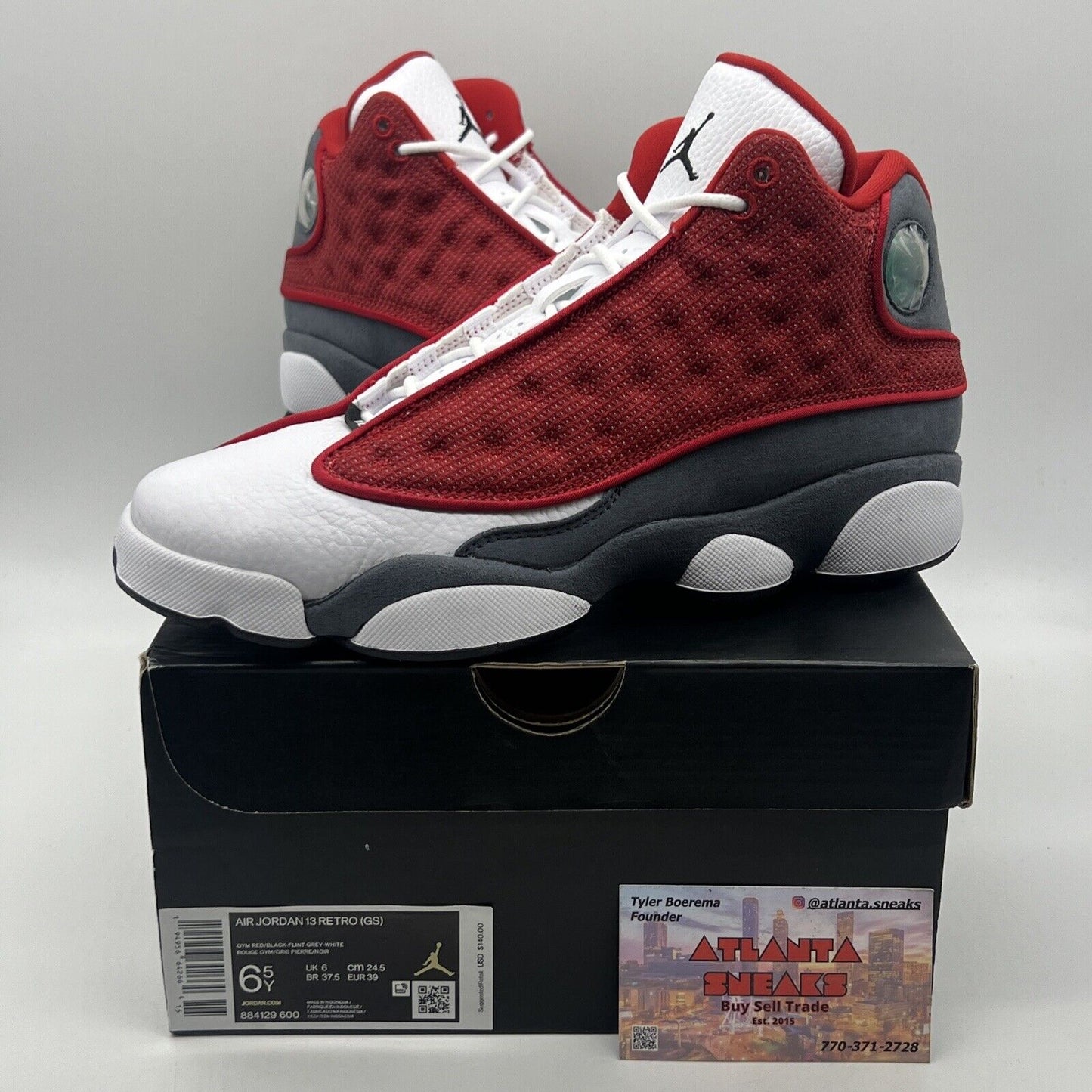 Nike Air Jordan 13 Size US 6.5Y Retro Red Flint Grey Leather  (884129-600)