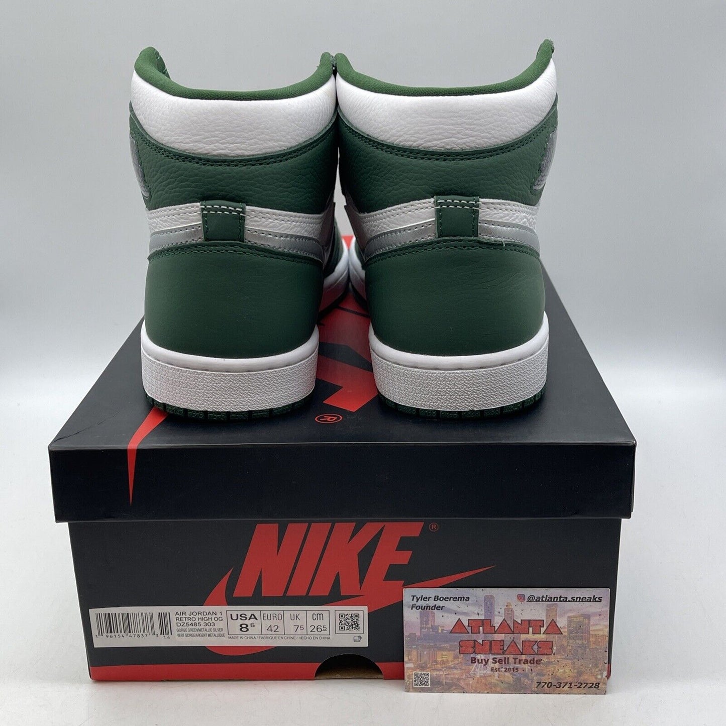 Size 8.5 - Jordan 1 Retro OG High Gorge Green Silver Leather (DZ5485-303)