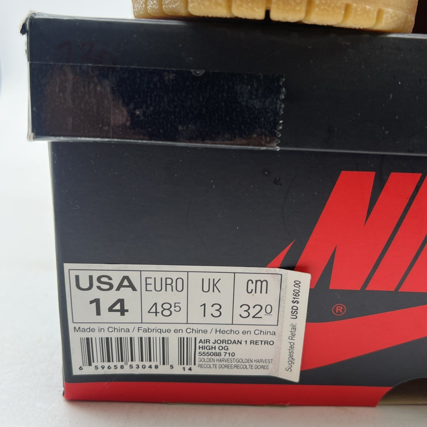 Size 14 - Air Jordan 1 Retro OG High Wheat (555088-710)