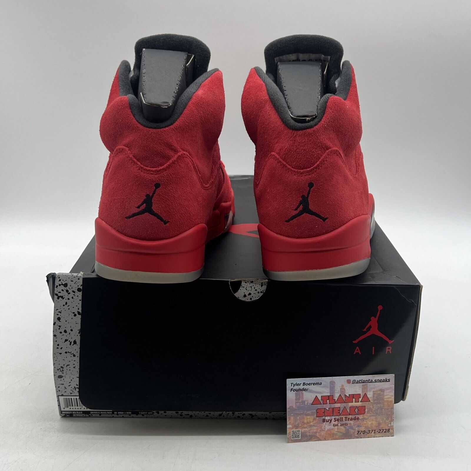 Size 11.5 - Air Jordan 5 Retro Red Suede Black Grey Suede (136027-602)