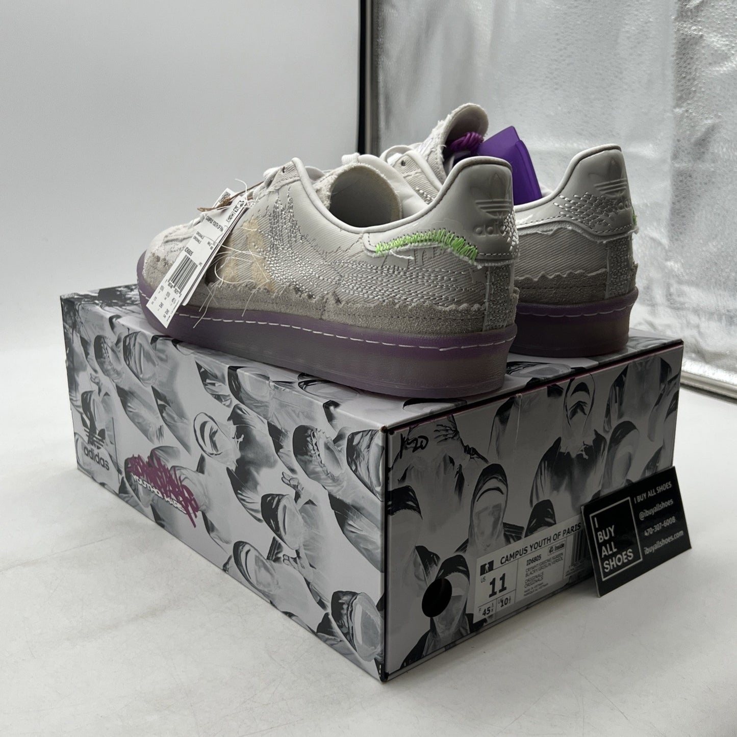 Size 11 - adidas Campus 80s x Youth of Paris Low White New (ID6805)