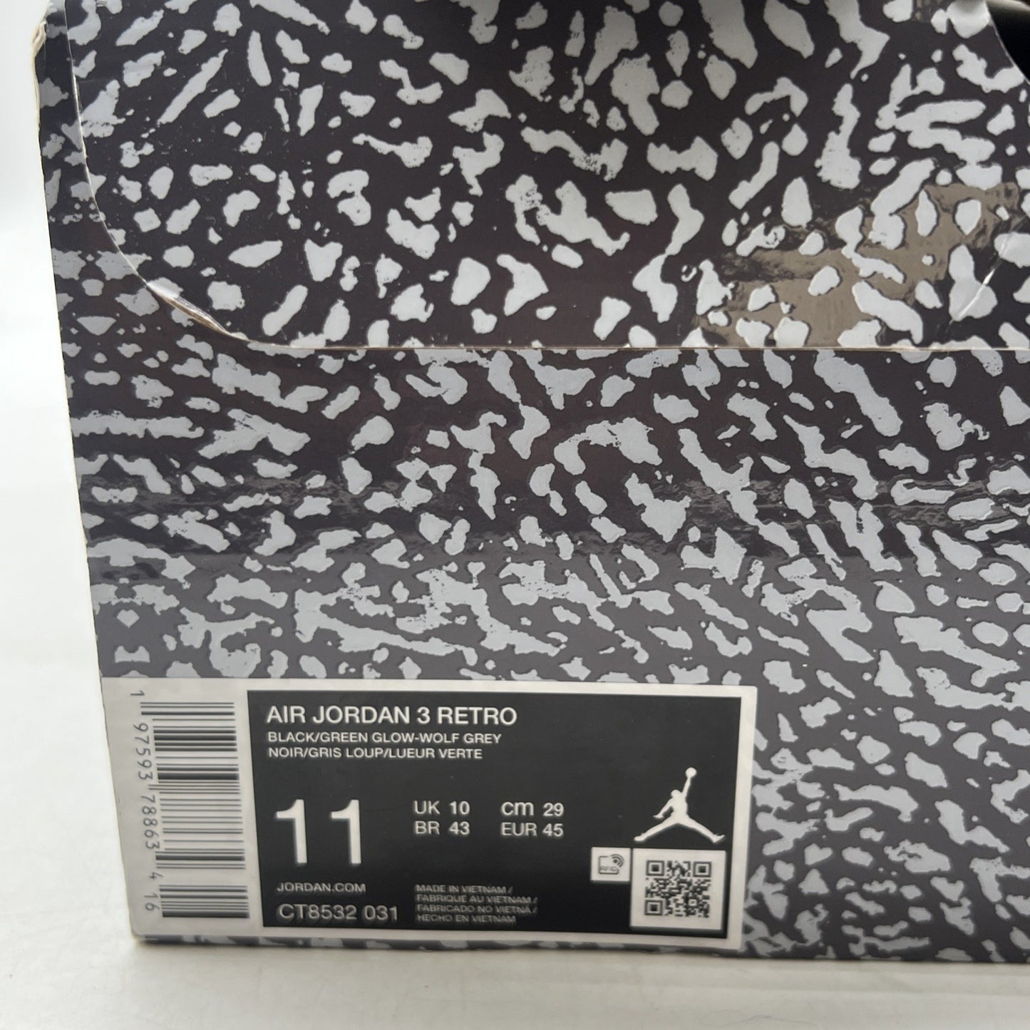 Size 11 - Air Jordan 3 Retro Green Glow (CT8532-031)