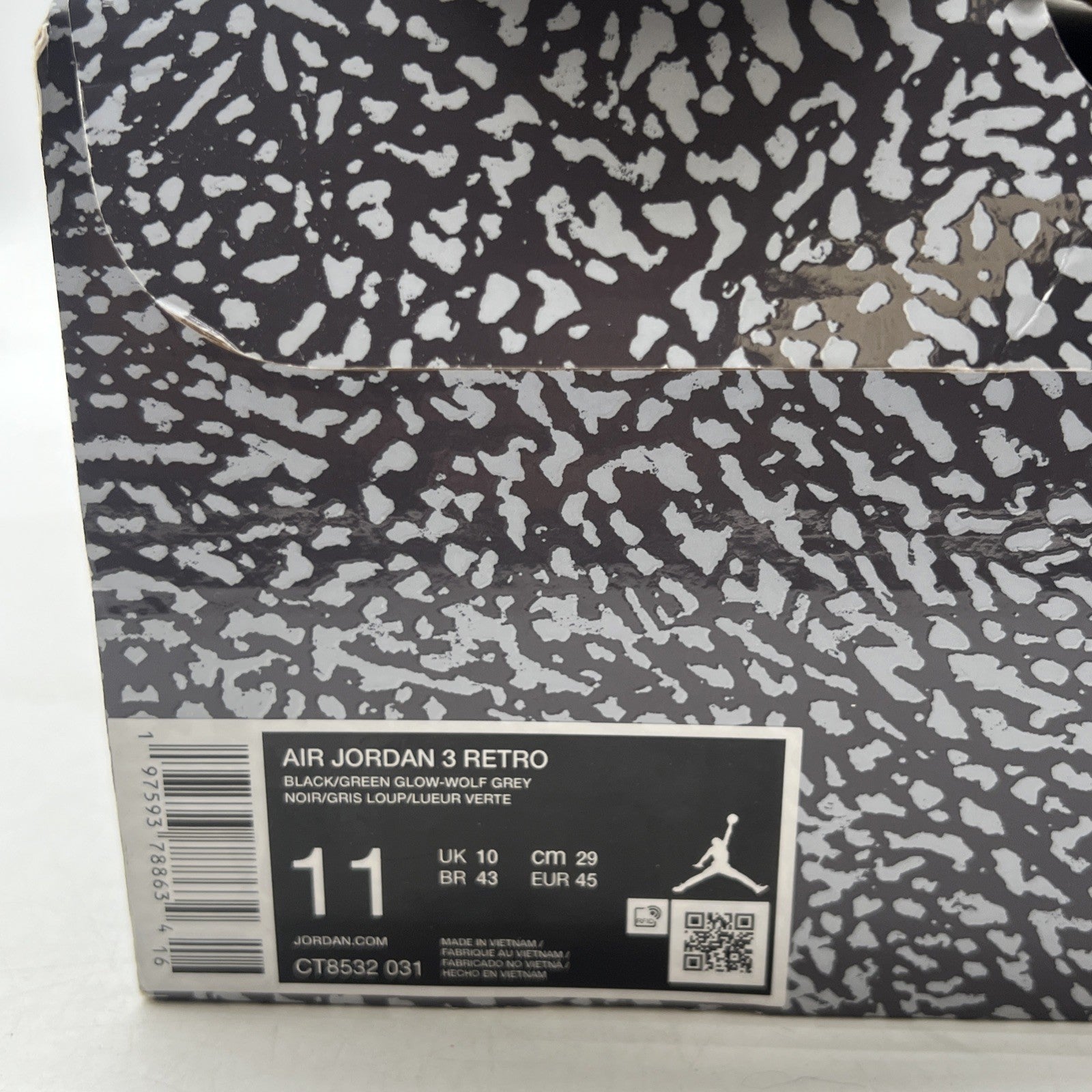 Size 11 - Air Jordan 3 Retro Green Glow (CT8532-031)