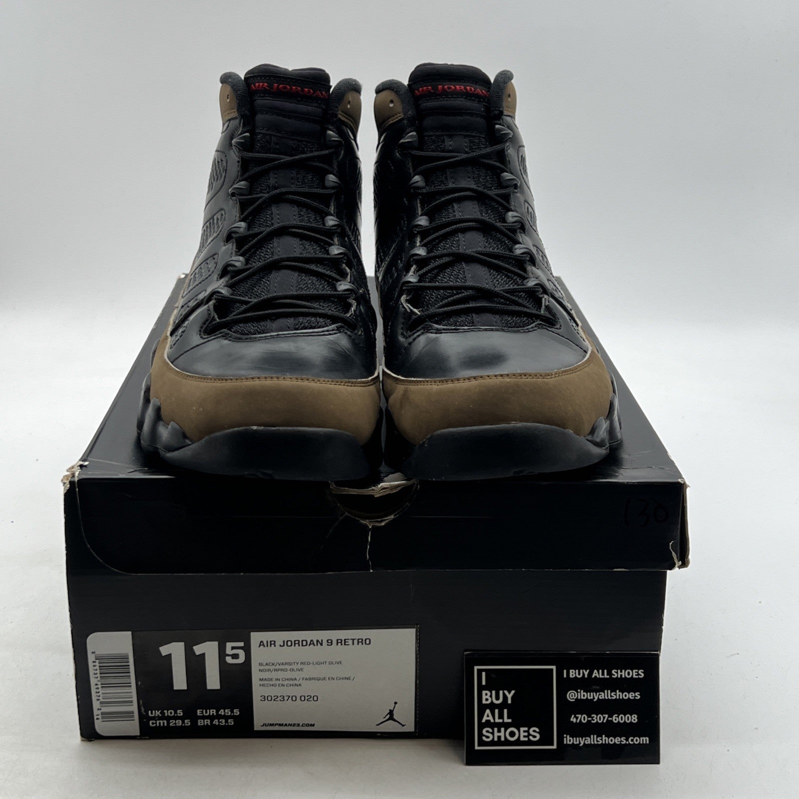 Size 11.5 - Air Jordan 9 Retro 2012 Olive (302370-020)