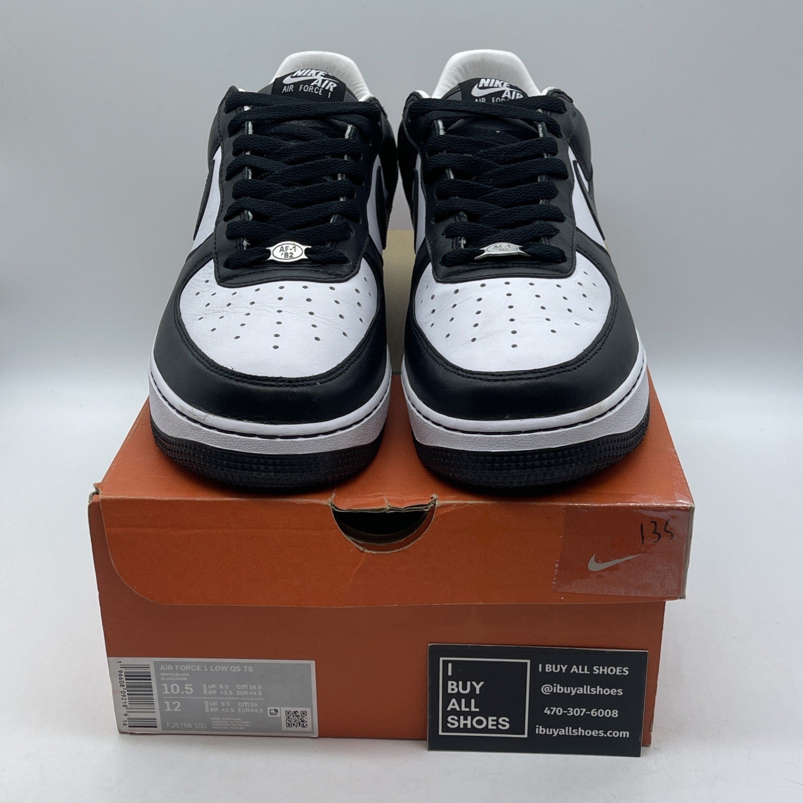 Size 10.5 - Nike Air Force 1 Low x Terror Squad Black White Leather (FJ5756-100)