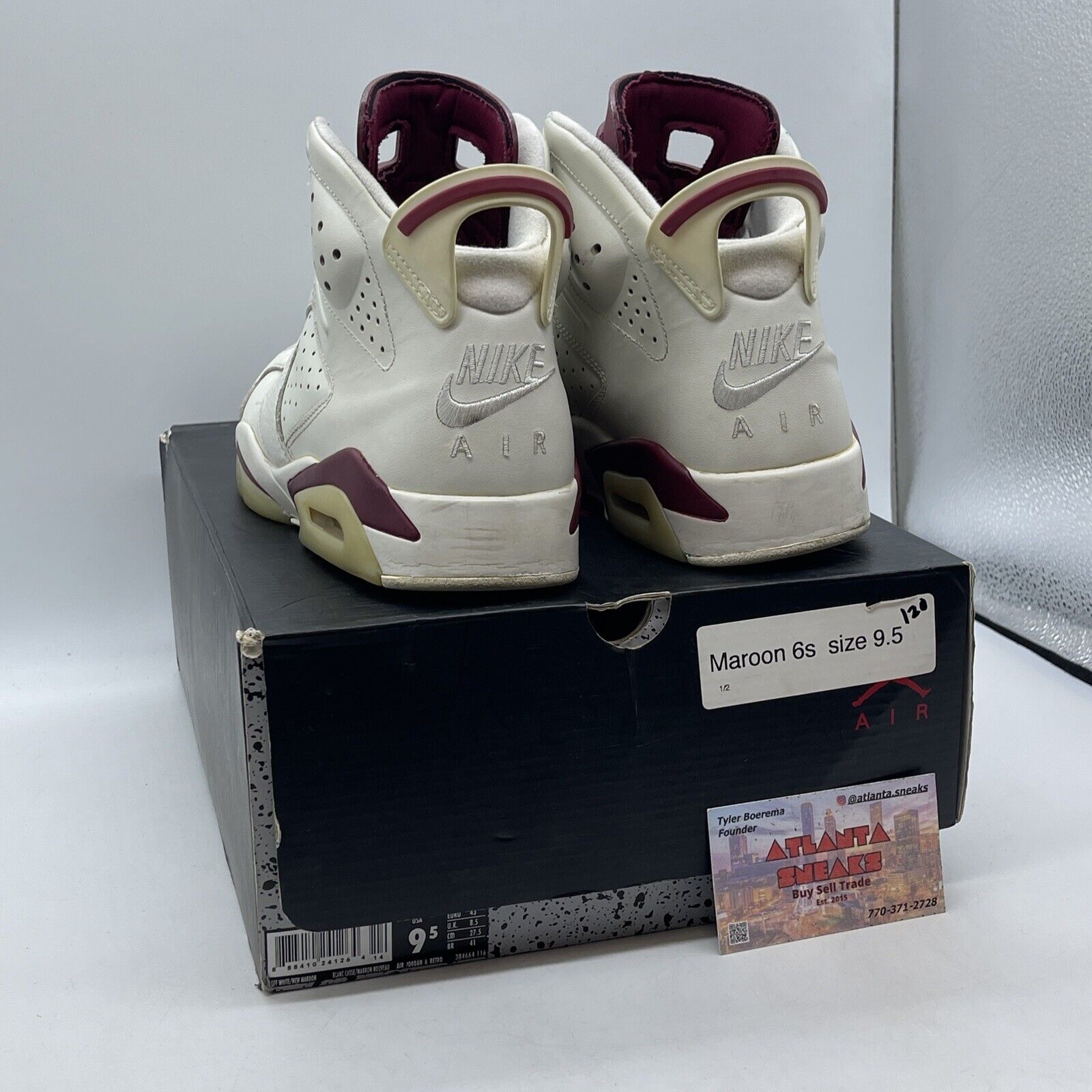 Size 9.5 - Air Jordan 6 Retro 2015 Maroon Tan Leather (384664-116)