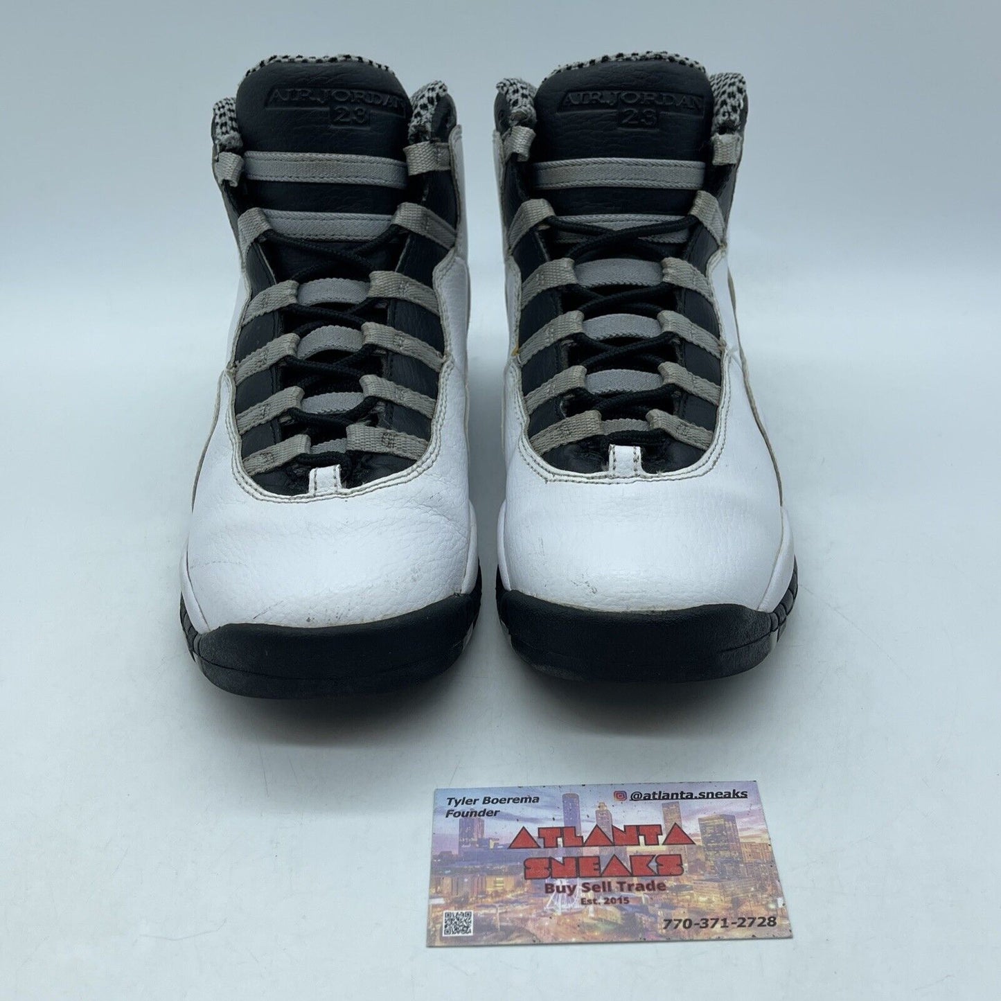 Size 6.5 - Air Jordan 10 Retro 2013 Steel White Black Leather (310806-103)