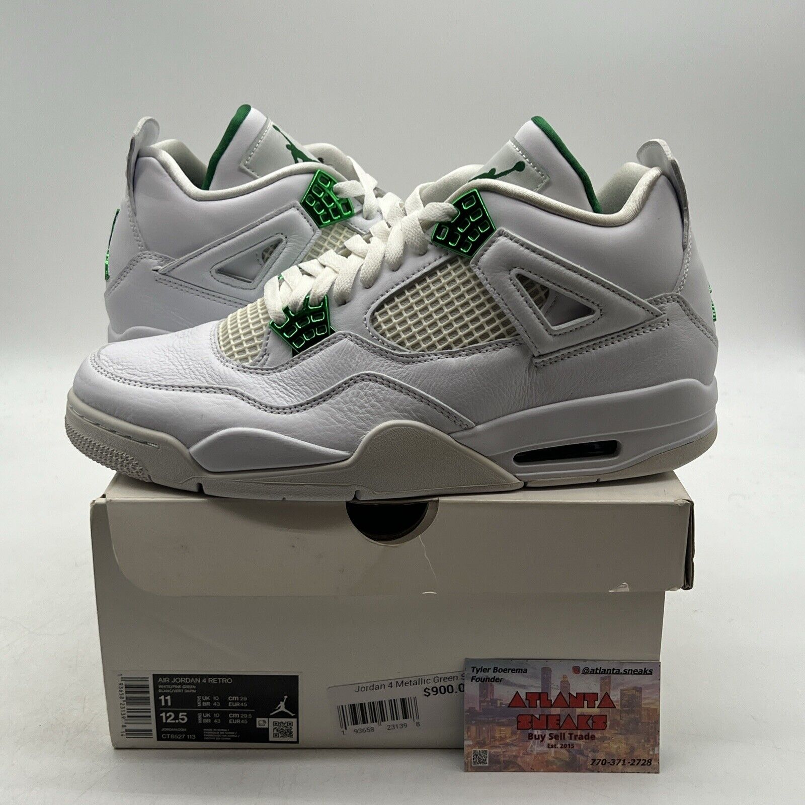 Size 11 - Air Jordan 4 Retro Green Metallic Leather (CT8527-113)