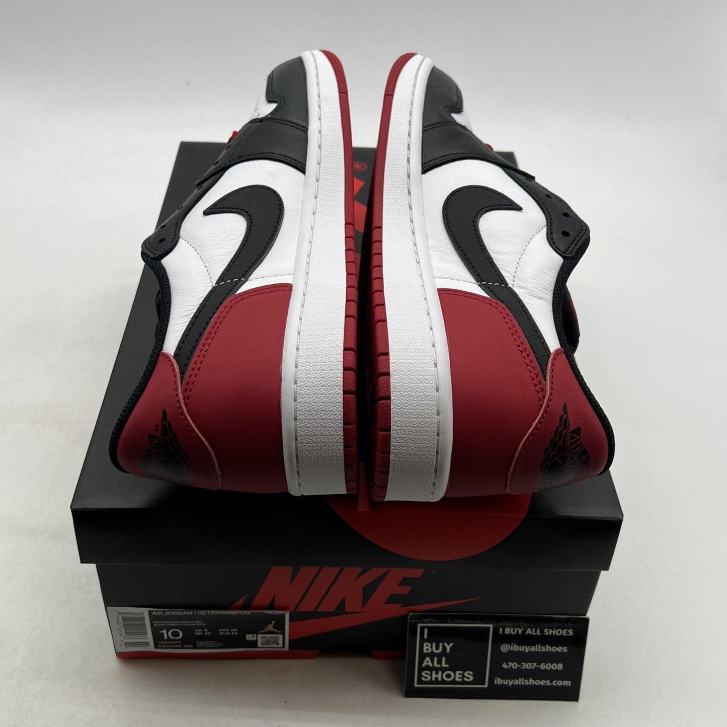 Size 10 - Air Jordan 1 Retro OG Low Black Toe (CZ0790-106)
