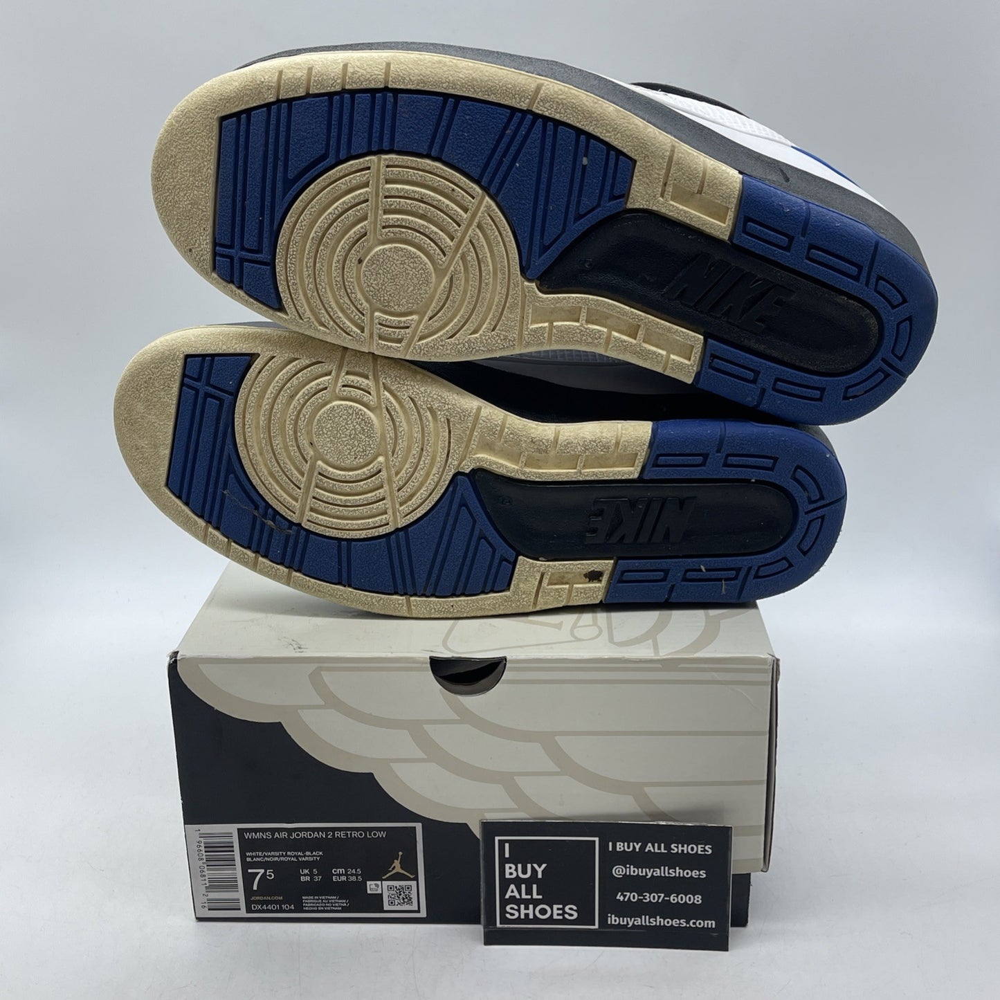 Size 7.5W - Air Jordan 2 Retro Low Varsity Royal (DX4401-104)