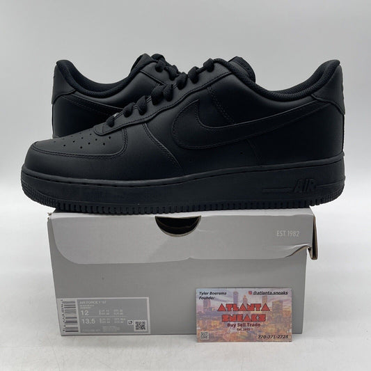 Size 12 - Nike Air Force 1 '07 Low Triple Black Leather (CW2288-001)