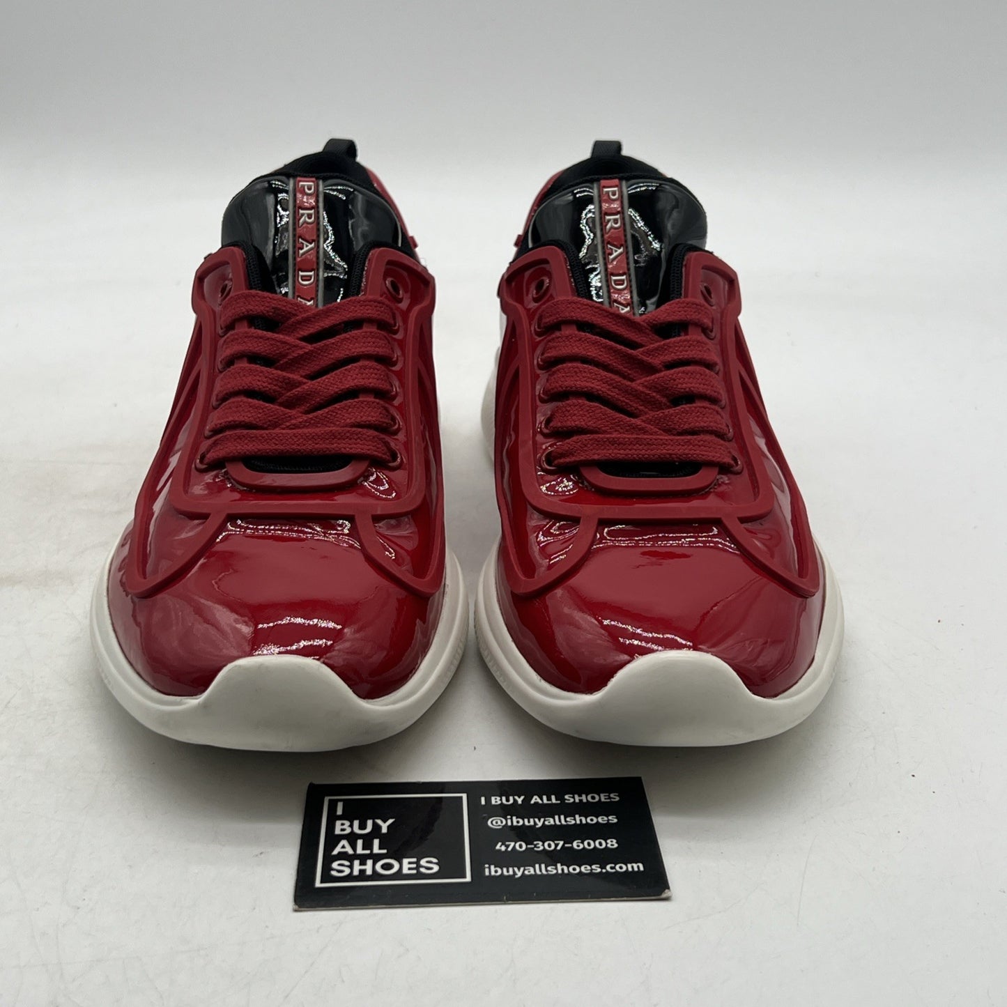 Size 8.5P - PRADA Men's Americas Cup Sneakers Red