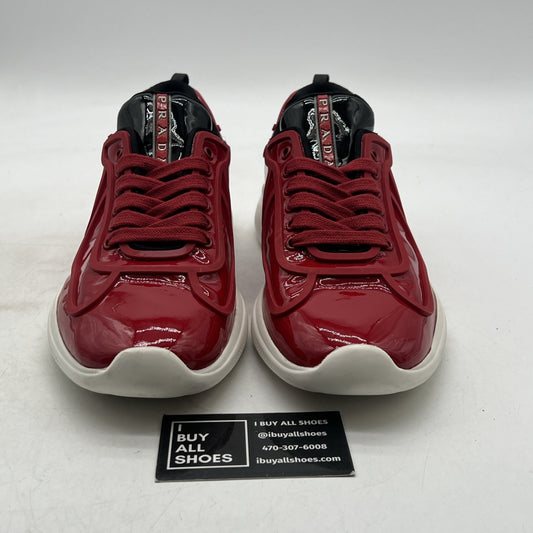 Size 8.5P - PRADA Men's Americas Cup Sneakers Red