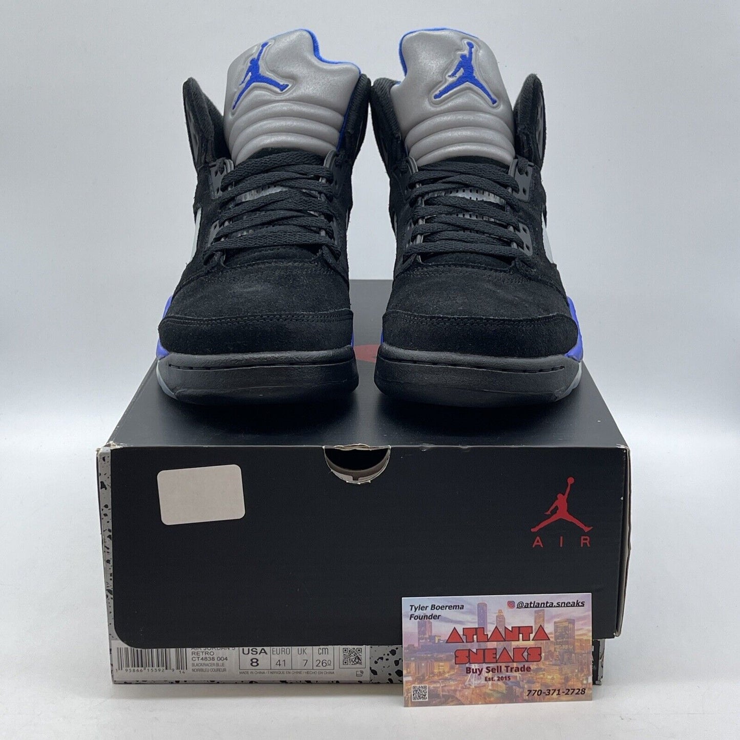 Size 8 - Jordan 5 Retro Mid Racer Blue Black Silver Suede (CT4838-004)