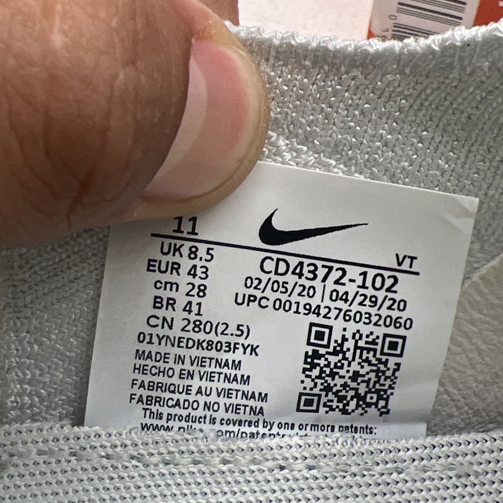 Size 11 - Nike React Infinity Run Flyknit White Ombre W (CD4372-102)