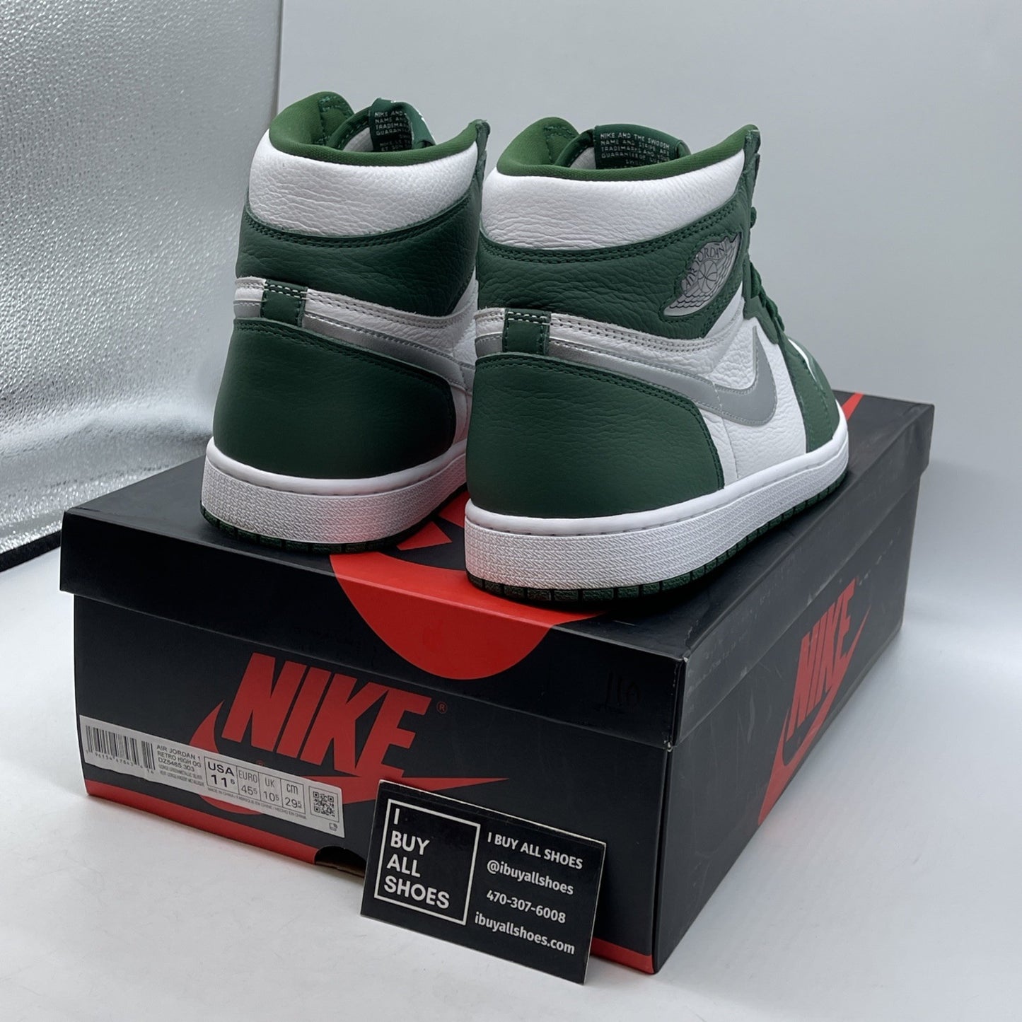 Size 11.5 - Jordan 1 Retro OG High Gorge Green White Silver (DZ5485-303)