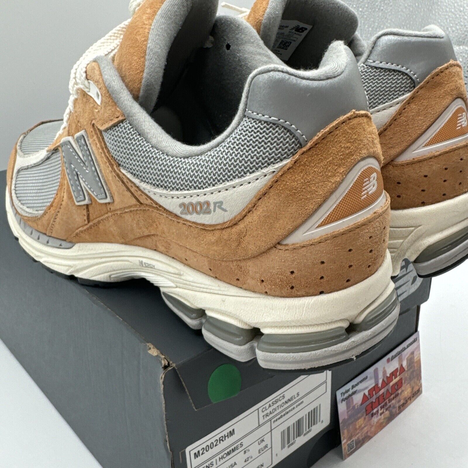 Size 9 - New Balance 2002R Sweet Caramel Brown Suede OG All Grey Comfy Nylon