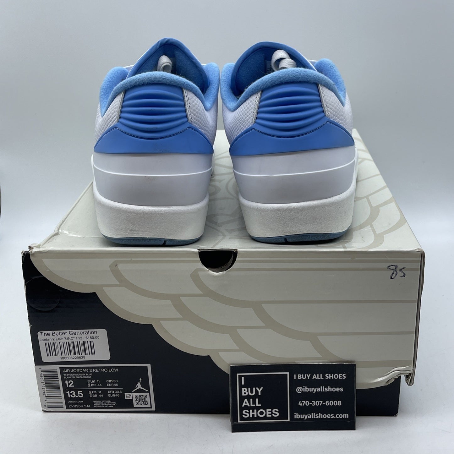 Size 12 - Air Jordan 2 Retro Low UNC (DV9956-104)
