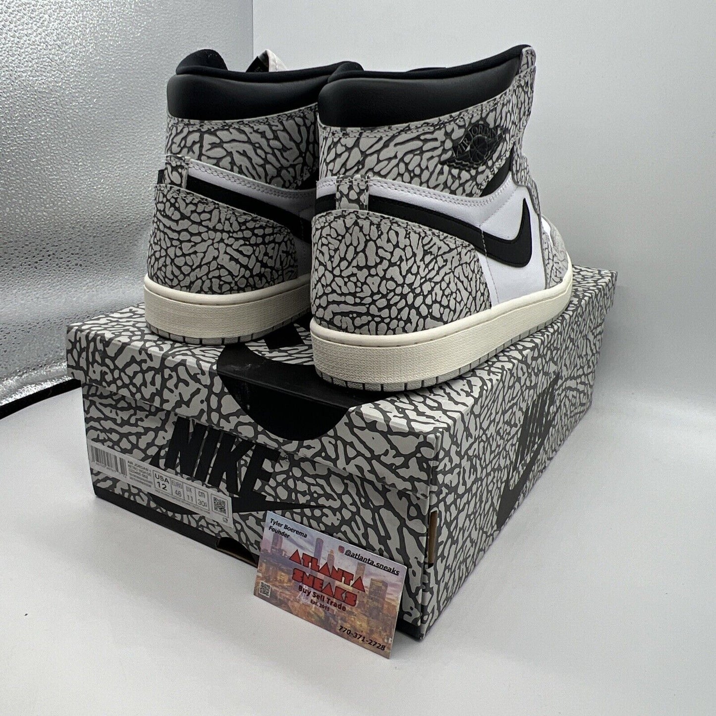 Size 12 - Air Jordan 1 Retro OG White Cement Brand New Og All