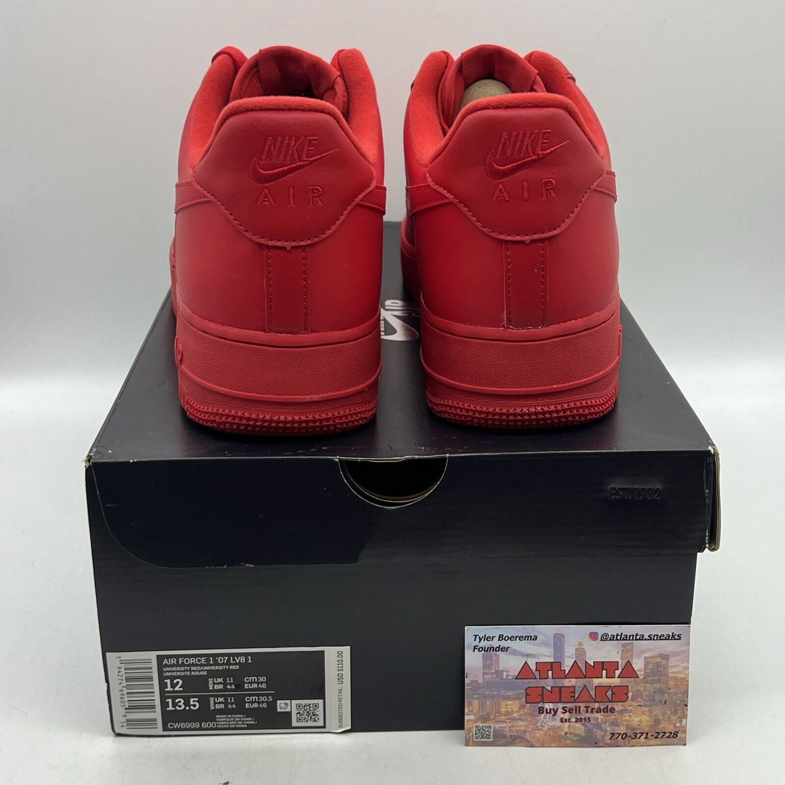 Size 12 - Nike Air Force 1 Low Triple Red Brand New Og All