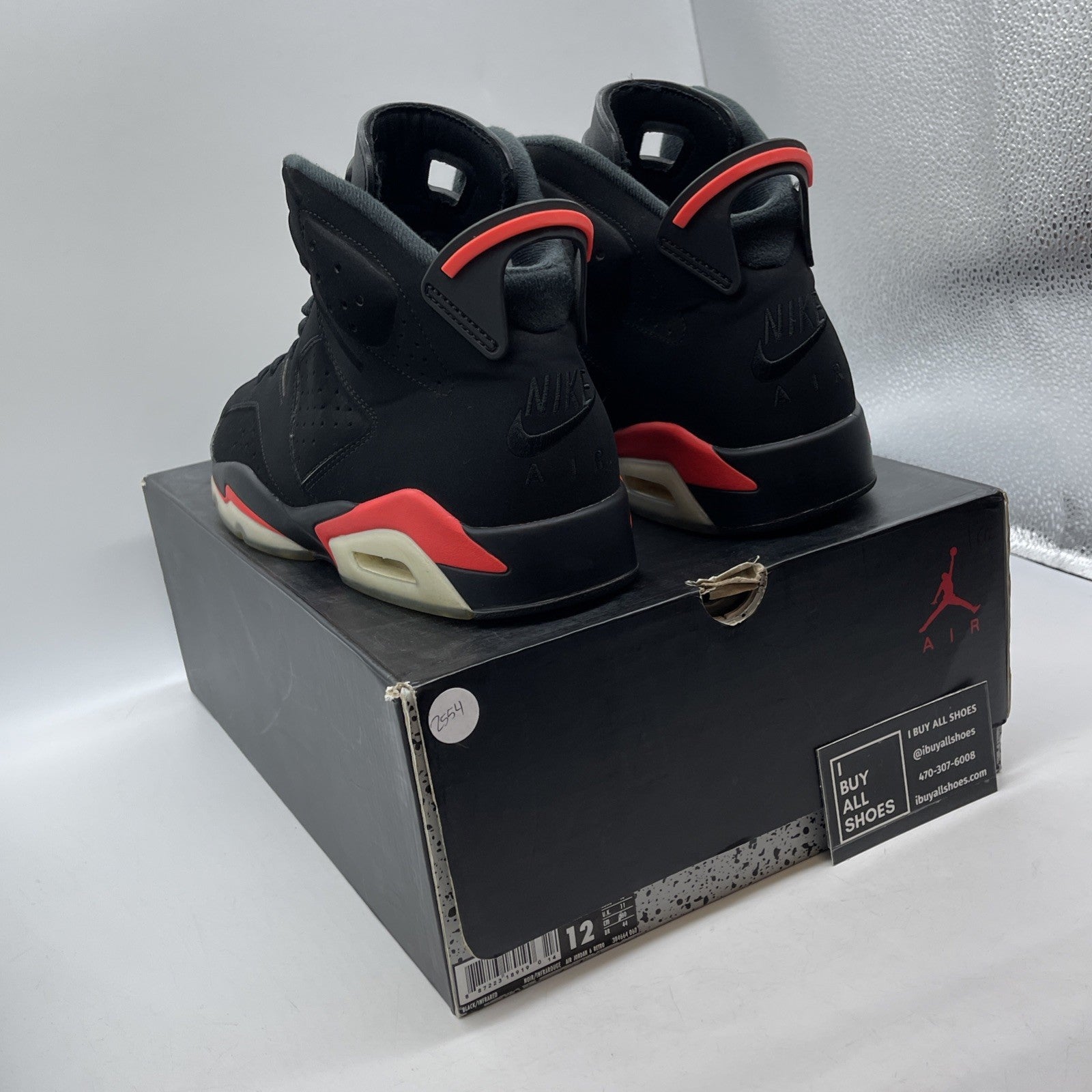 Size 12 - Jordan 6 Retro Mid Infrared Black Suede (384664-060)