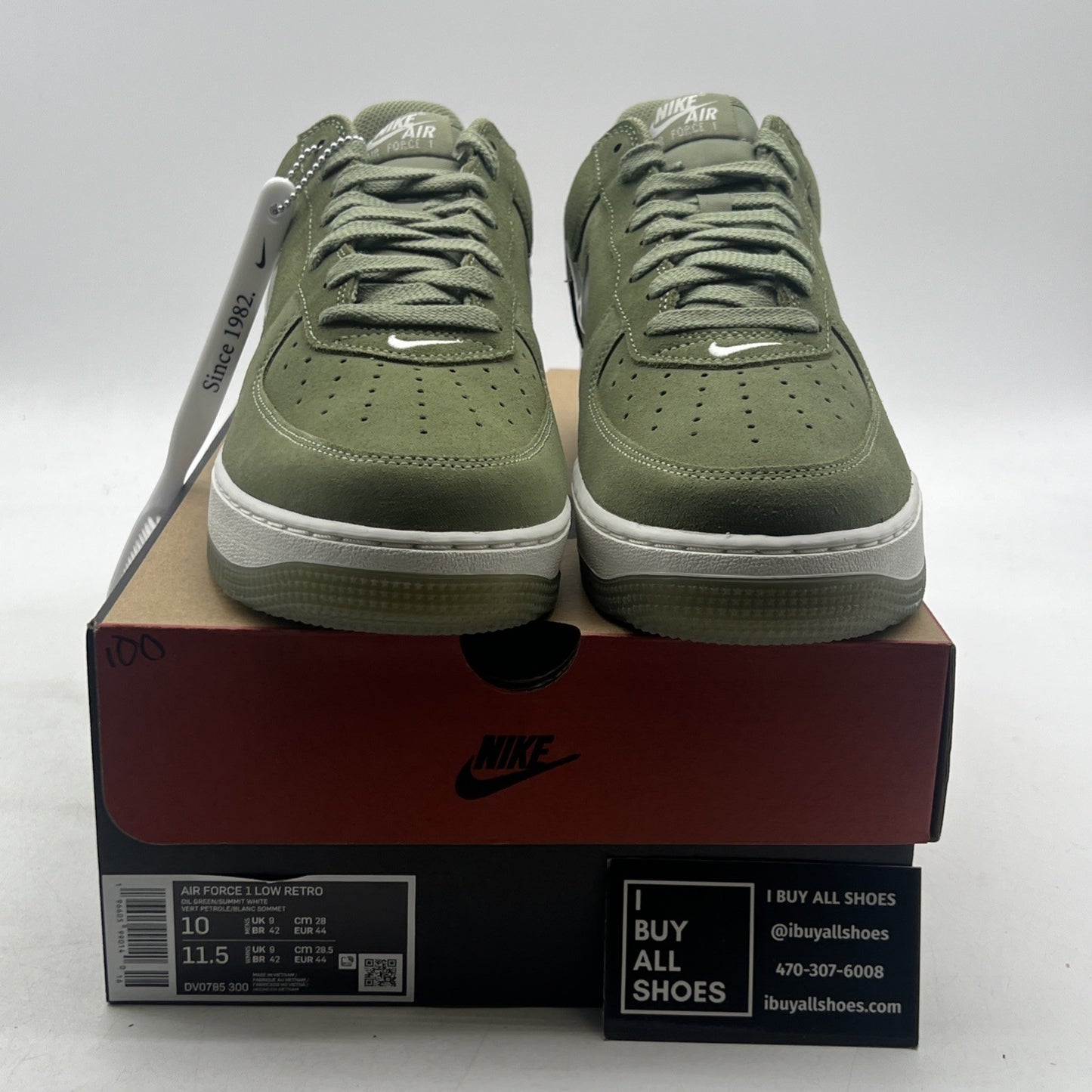Size 10 - Nike Air Force 1 Jewel Color of the Month - Oil Green (DV0785-300)