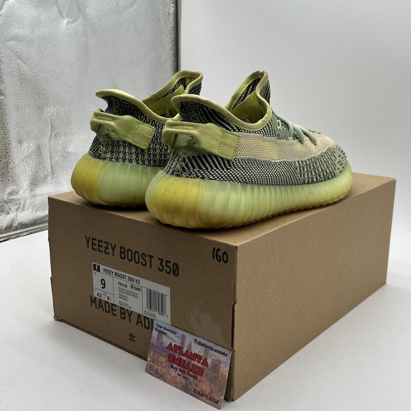 Size 9 - Adidas Yeezy Boost 350 V2 Yeezreel Black Yellow (FX4130)