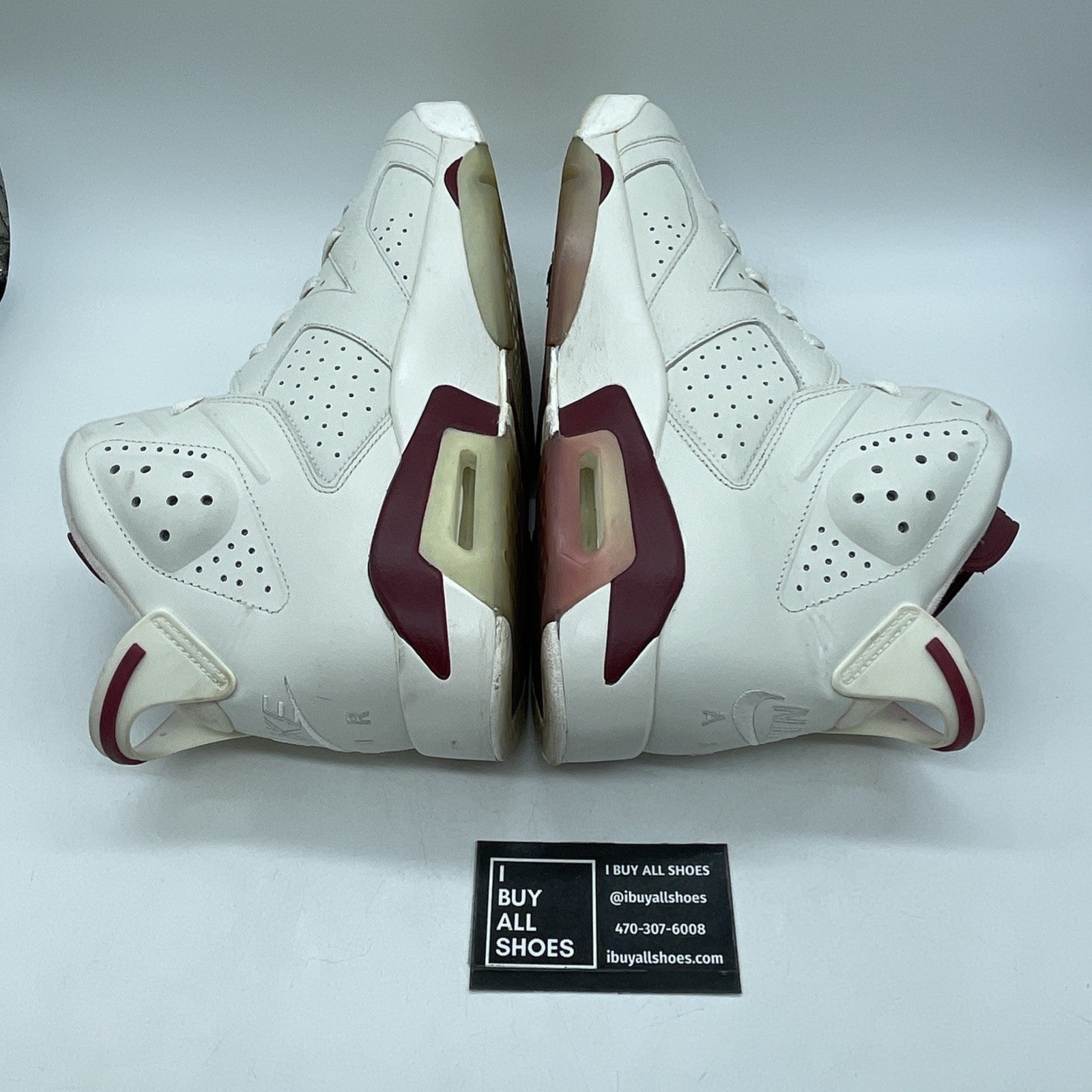Size 12 - Air Jordan 6 Retro 2015 Maroon White Leather (384664-116)