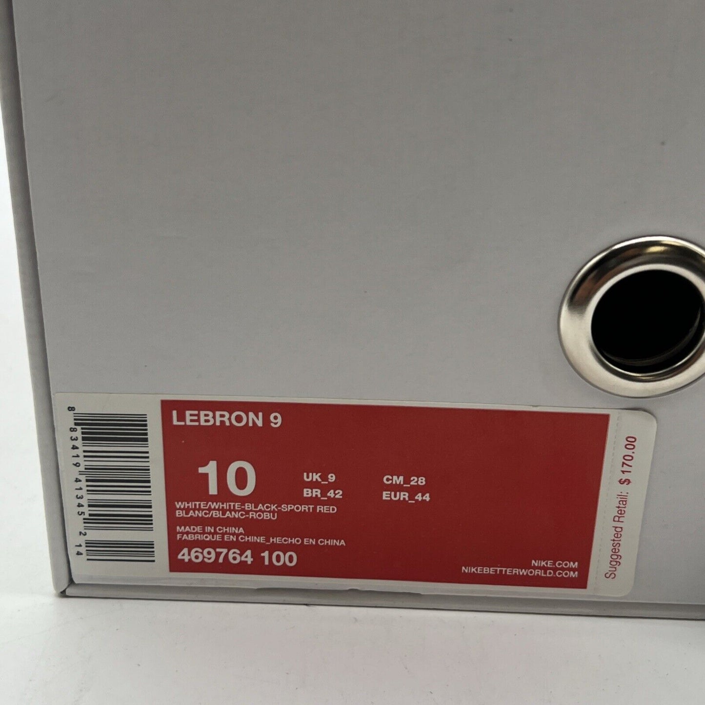 Size 10 - Nike LeBron 9 Miami Heat Home (469764-100)