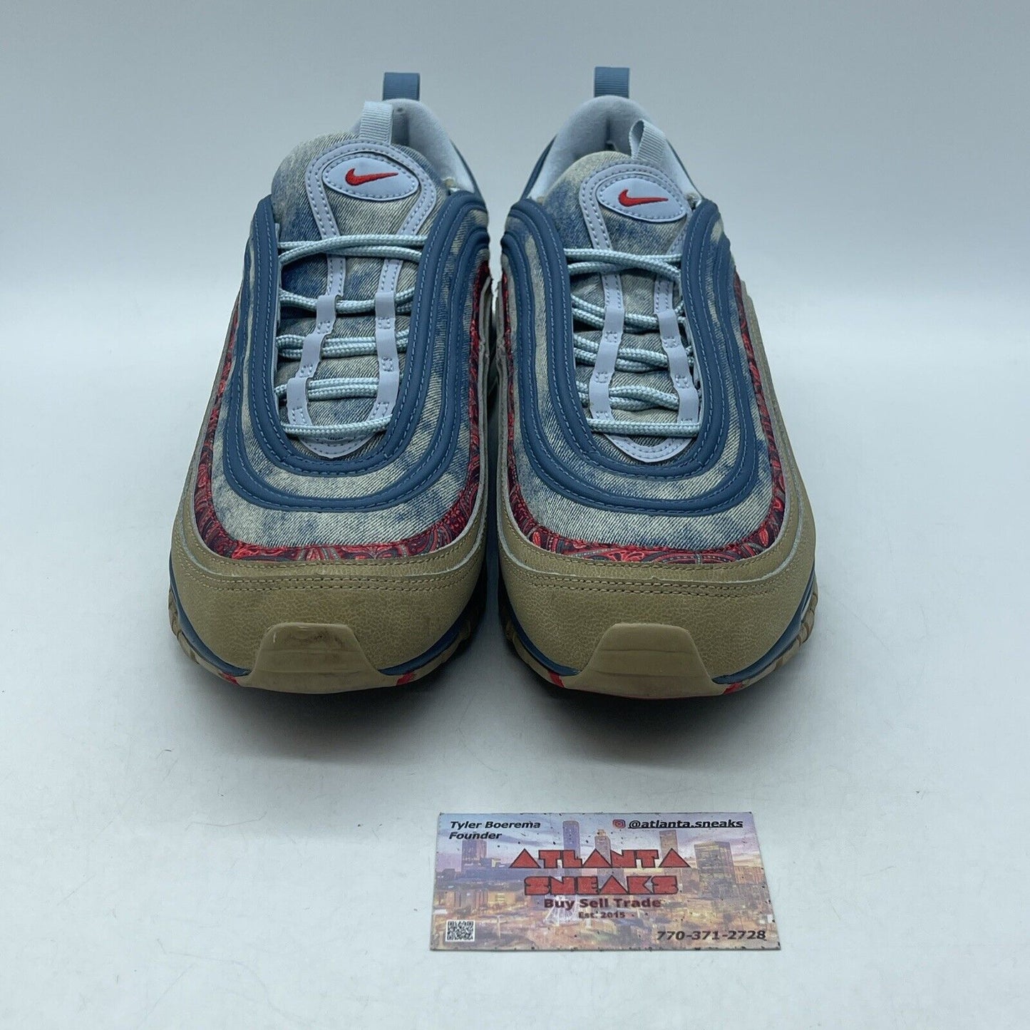 Size 11.5 - Nike Air Max 97 Wild West Brown Red Blue Suede Leather (BV6056-200)