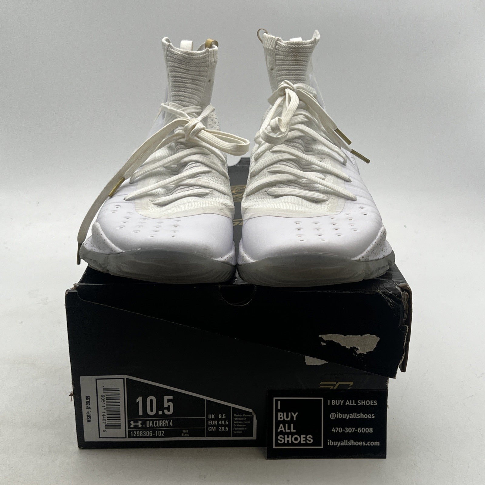 Size 10.5 - Under Armour Curry 4 2017 White Gold (1298306-102)