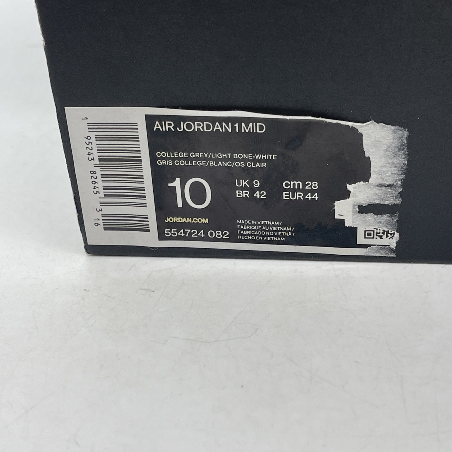 Size 10 - Air Jordan 1 Mid College Grey (554724-082)