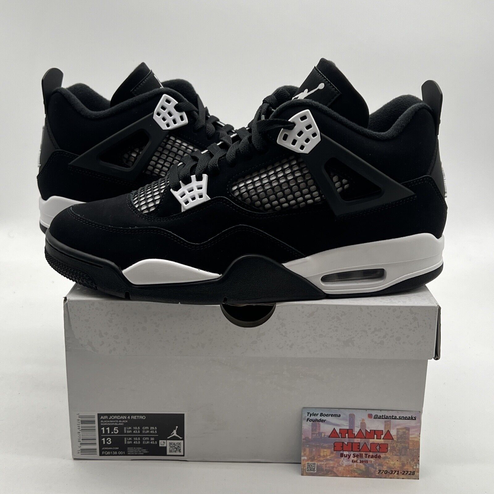 Size 11.5 - Air Jordan 4 Retro White Thunder (FQ8138-001)