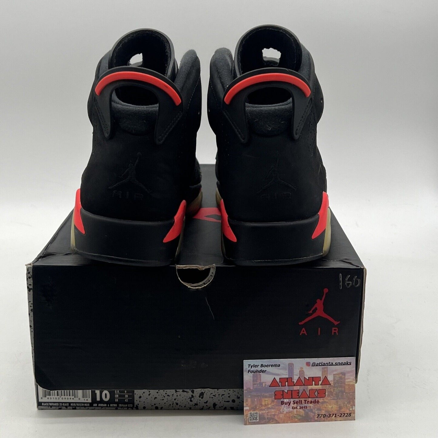 Size 10 - Air Jordan 6 Retro Infrared Black 2014 (384664-023)