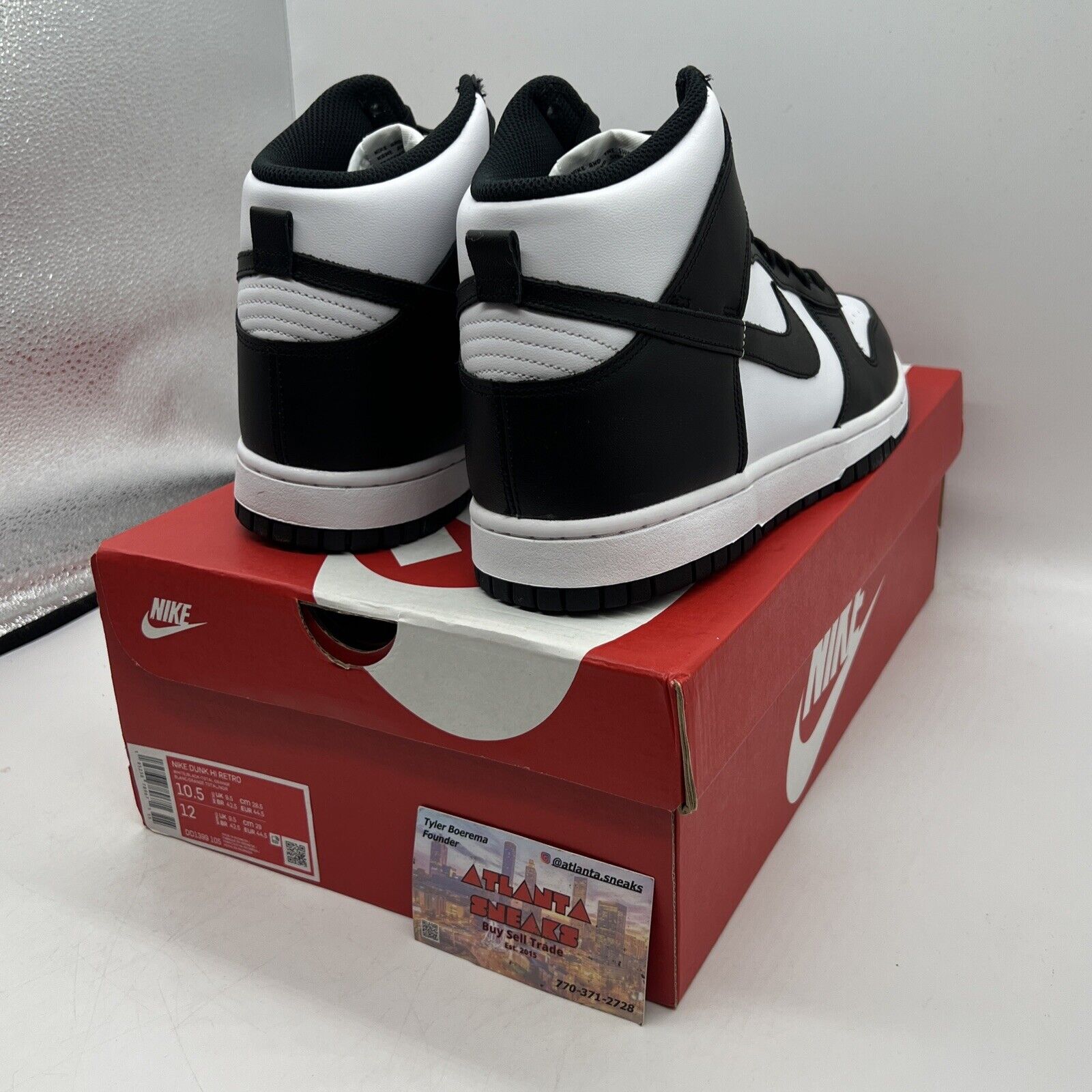 Size 10.5 - Nike Dunk High Black White Brand New Og All