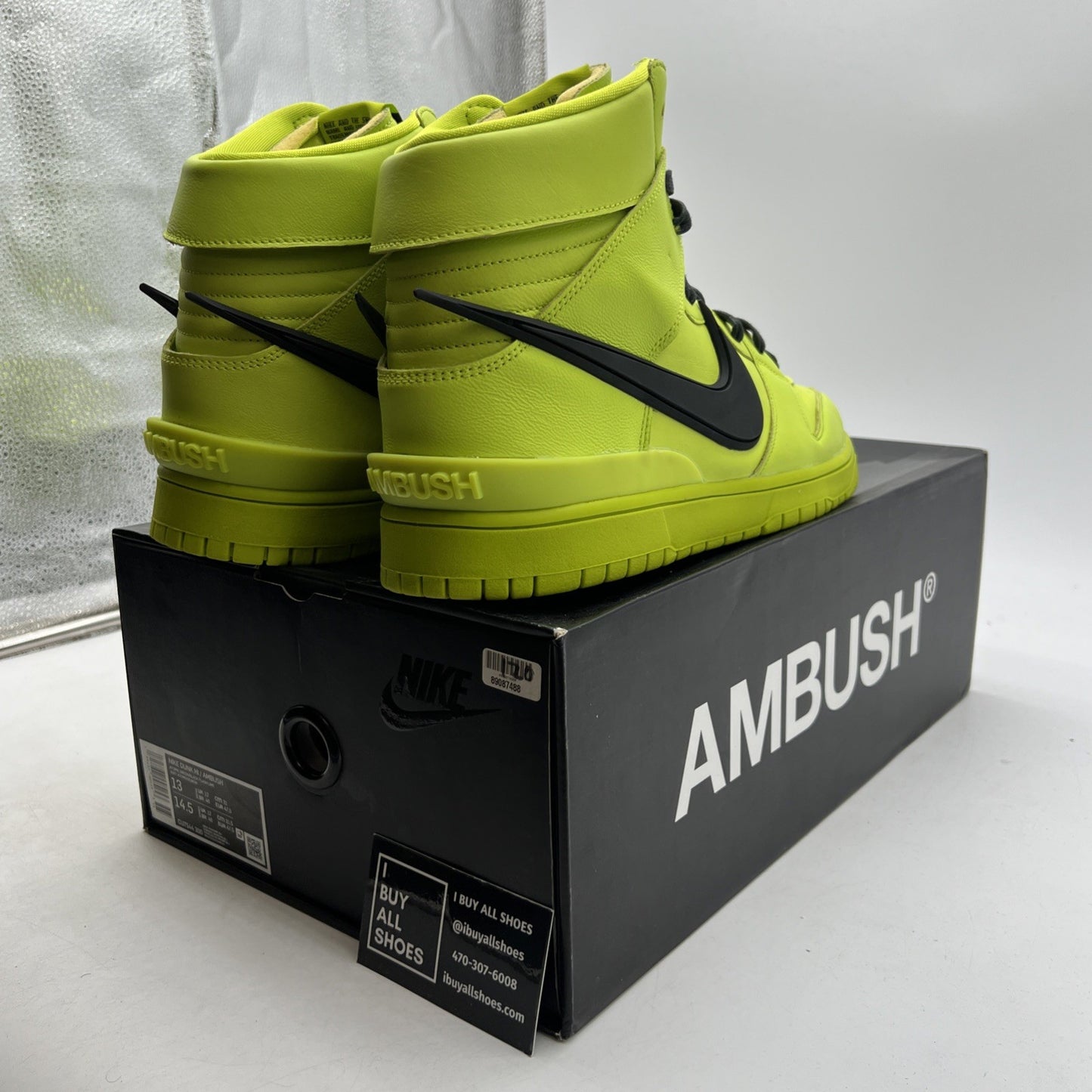 Size 13 - Nike AMBUSH x Dunk High Flash Lime (CU7544-300)