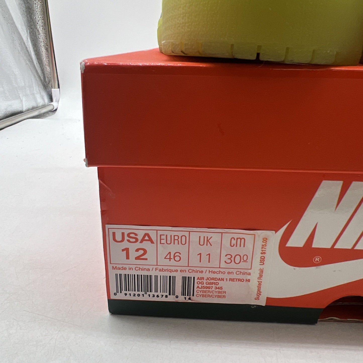 Size 12 - Air Jordan 1 Retro OG G8RD High Cyber (AJ5997-345)