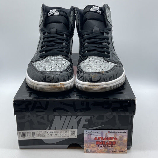 Size 11.5 - Jordan 1 OG High Rebellionaire Grey Black Suede Leather (555088-036)