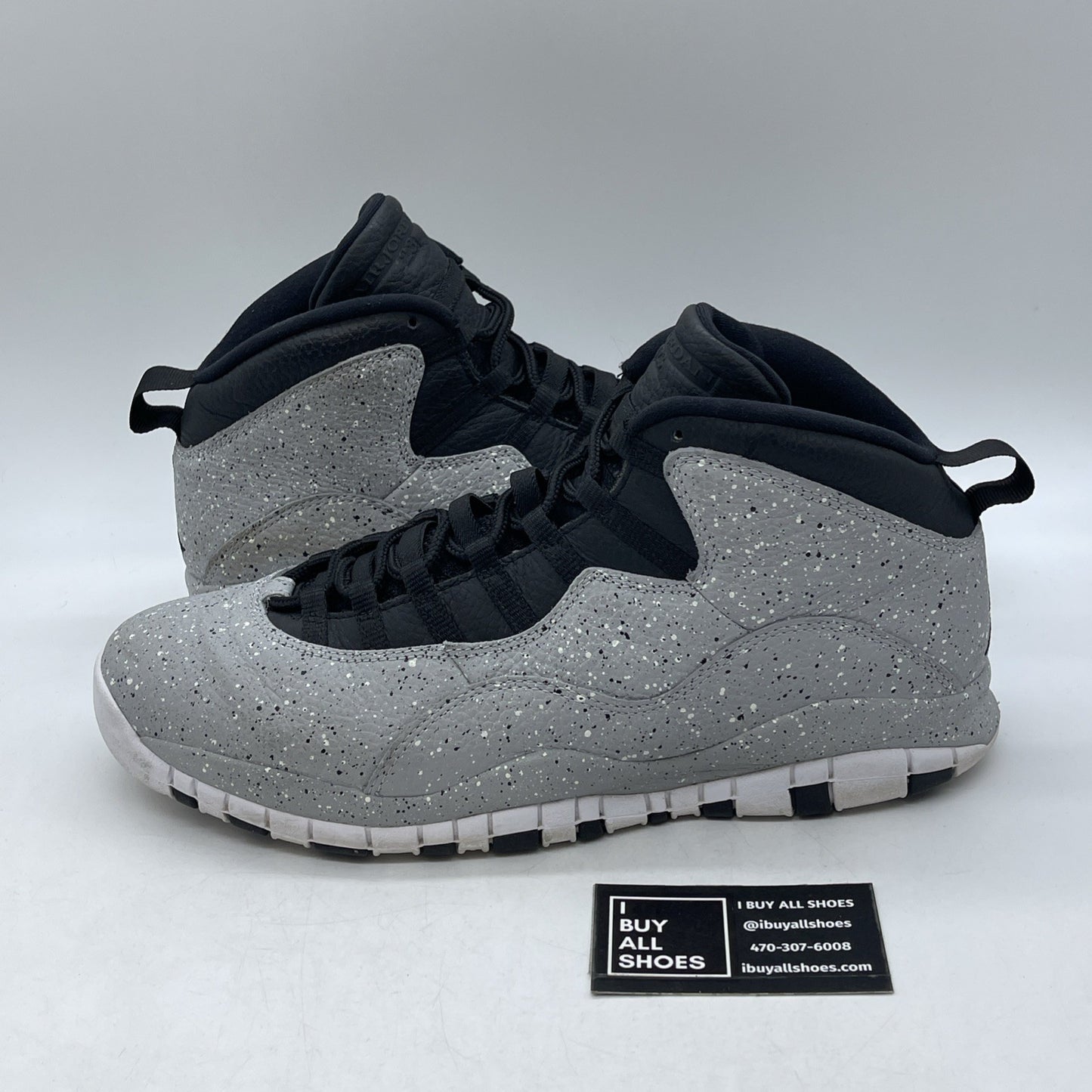 Size 13 - Air Jordan 10 Retro Cement Black Grey Leather (310805-062)