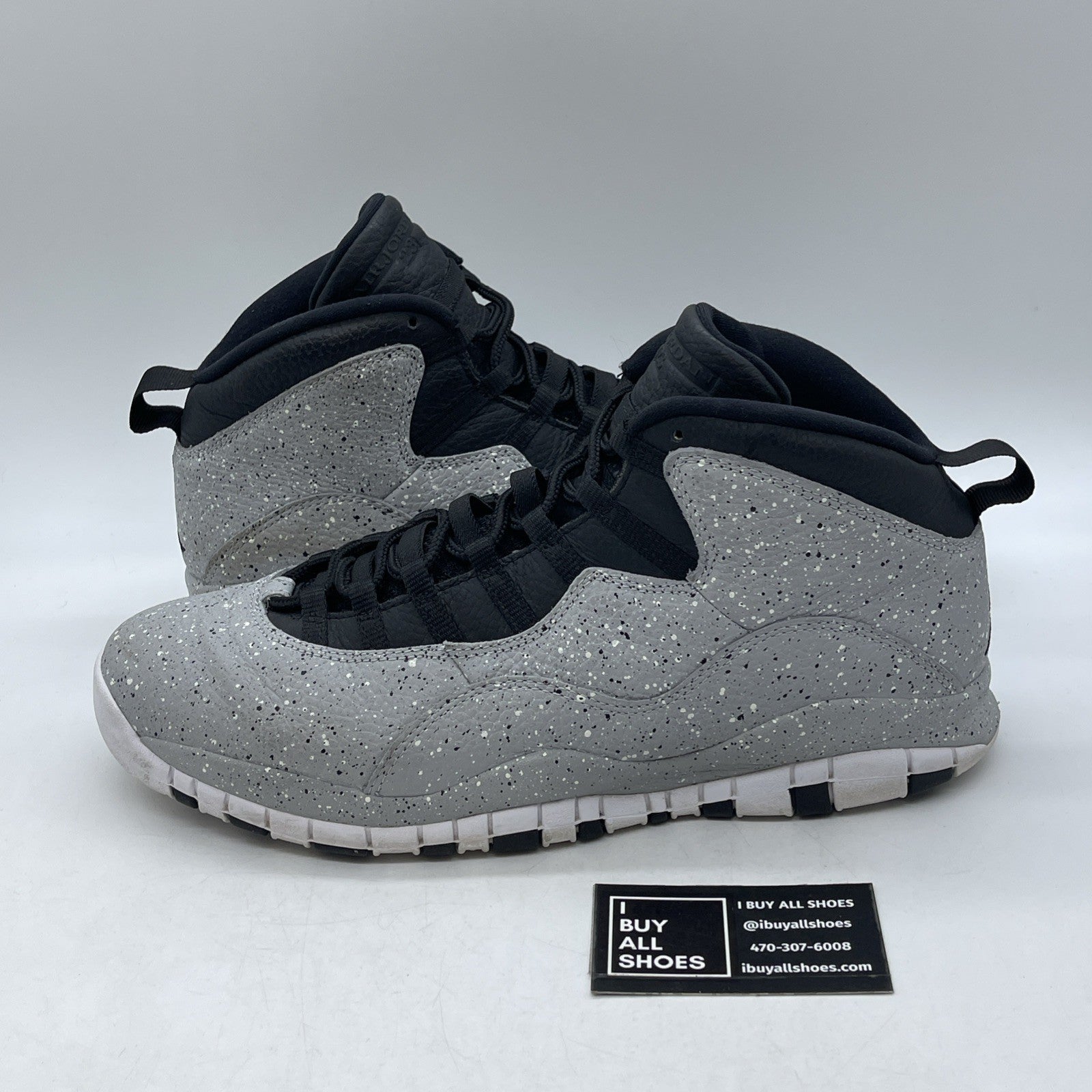 Size 13 - Air Jordan 10 Retro Cement Black Grey Leather (310805-062)