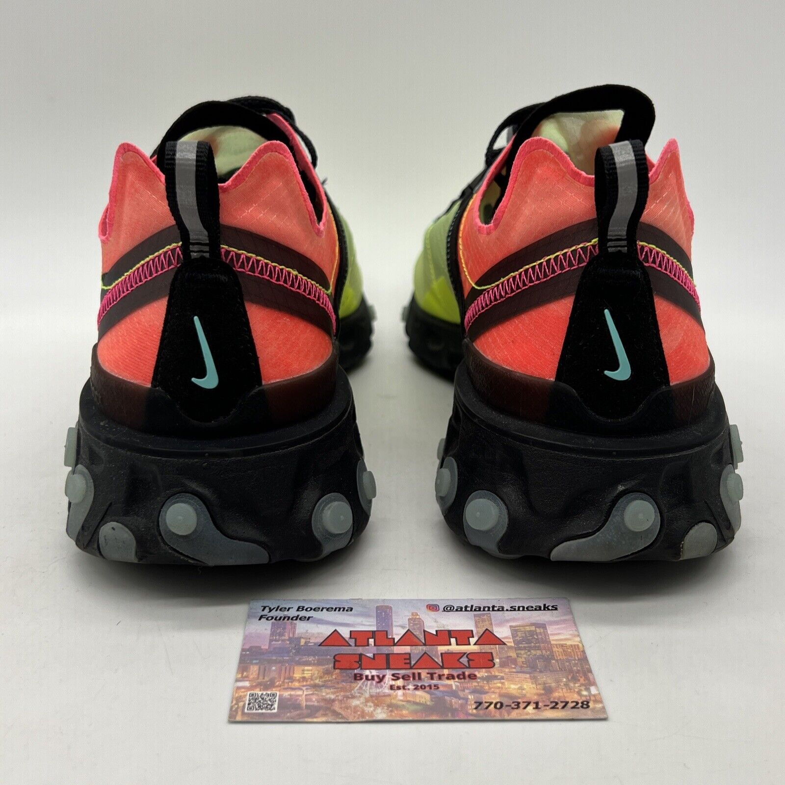 Size 10.5 - Nike React Element 87 Hyper Fusion Black Yellow Orange (AQ1090-700)