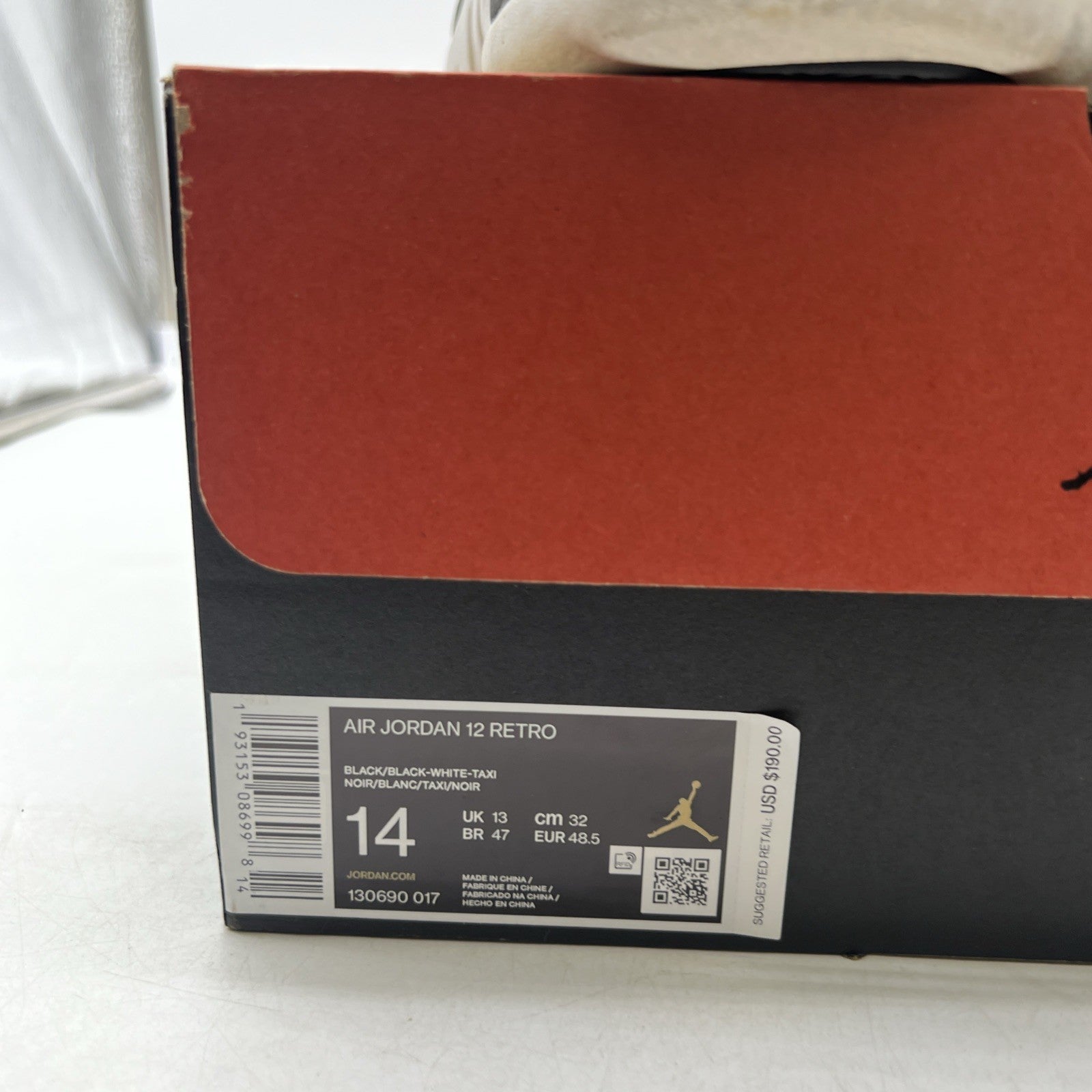 Size 14 - Air Jordan 12 Retro Reverse Taxi (130690-017)