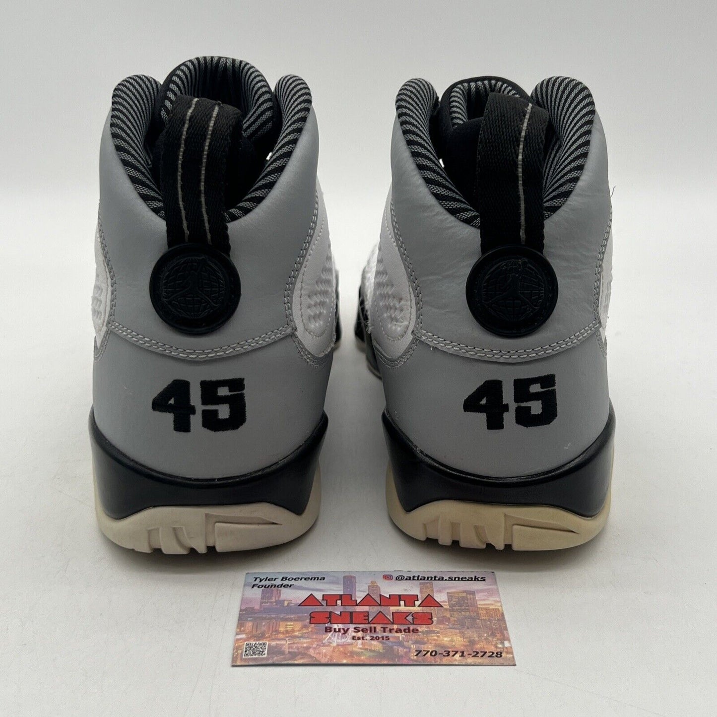 Size 10.5 - Air Jordan 9 Retro Barons Black White Grey Leather (302370-106)