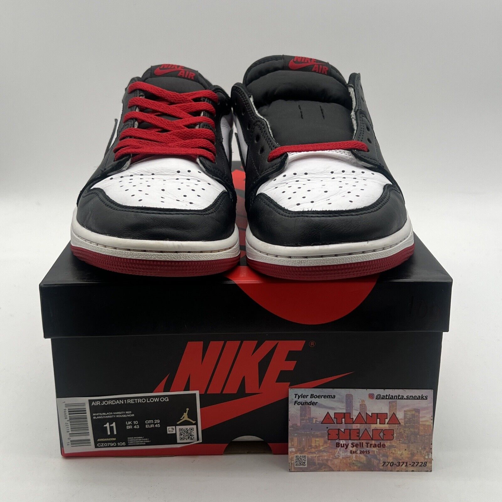 Size 11 - Air Jordan 1 Retro OG Low Black Toe (CZ0790-106)