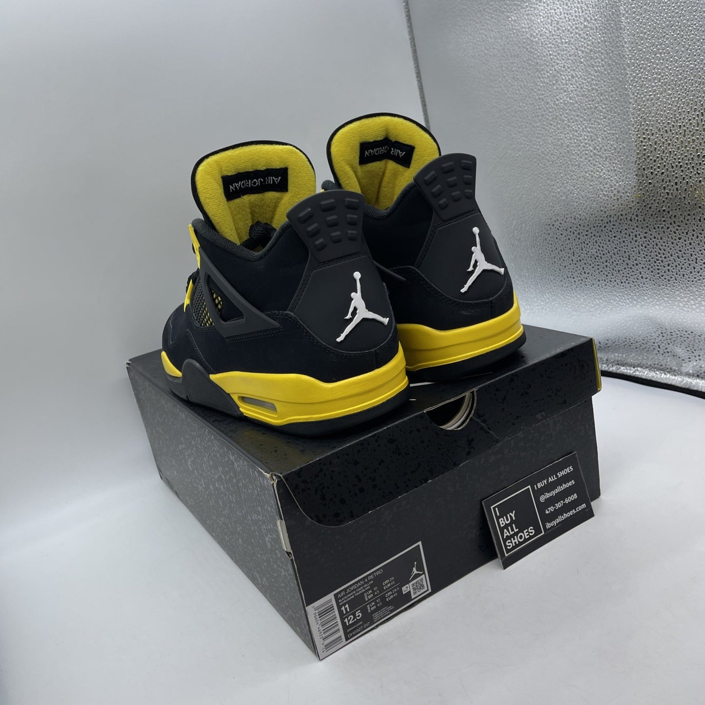 Size 11 - Jordan 4 Retro Mid Thunder Yellow Black Suede (DH6927-017)